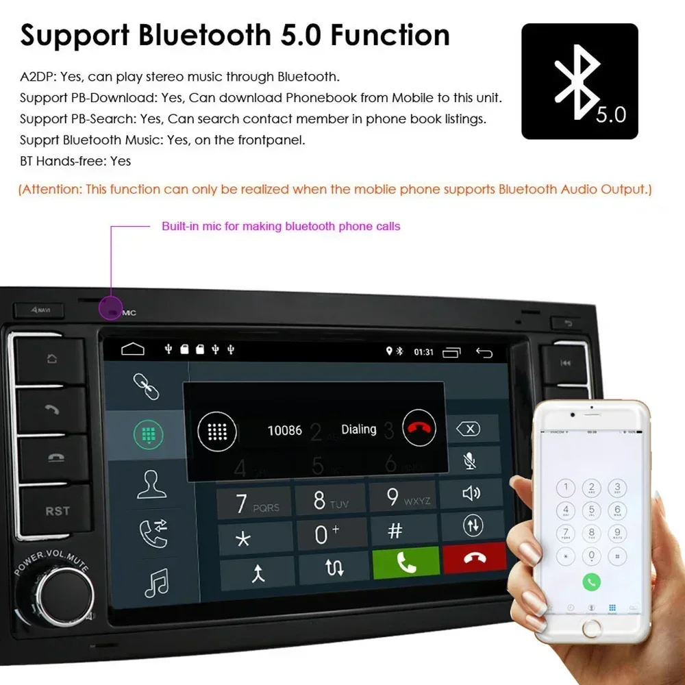 Android Autoradio für VW Volkswagen Touareg Transporter T5 Multivan Naviagtion Player Audio WIFI – Bild 4