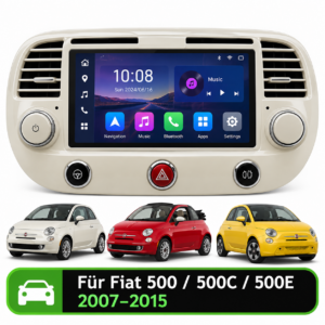 Android Autoradio für Fiat 500 500C Abarth 2007 bis 2015 Touchscreen CarPlay  Android Auto GPS Navigation I Bluetooth Freisprechen USB Wifi