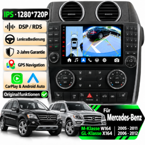 Android Autoradio für Mercedes Benz M-Klasse W164 GL-Klasse X164 ML GL Multimedia Bildschirm – Bild 2