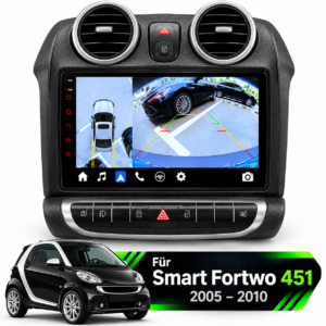 Android Autoradio für Smart Fortwo 2005-2010 9 Zoll  GPS Navigation Carplay DSP Bluetooth FM Lenkradbedienung