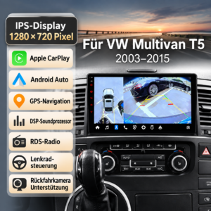 Android Autoradio VW Multivan T5 2008-2015 9 Zoll  GPS Navigation Carplay DSP Bluetooth FM – Bild 2