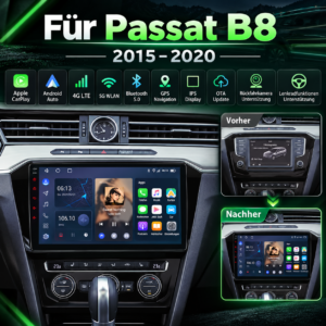 Alternative view of Android Autoradio für VW Volkswagen Passat B8 2015-2020 Multimedia  CarPlay  IPS Touchscreen  2 Din Navigation BT GPS 4G WIFI FM DSP RDS SWC