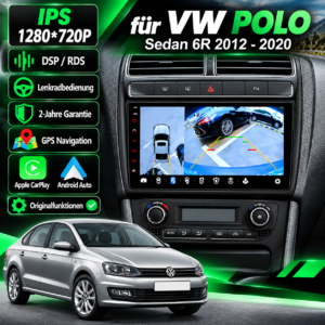 Android Autoradio VW POLO 5 2008-2020 9 Zoll  GPS Navigation Carplay DSP Bluetooth FM Lenkradbedienung – Bild 2