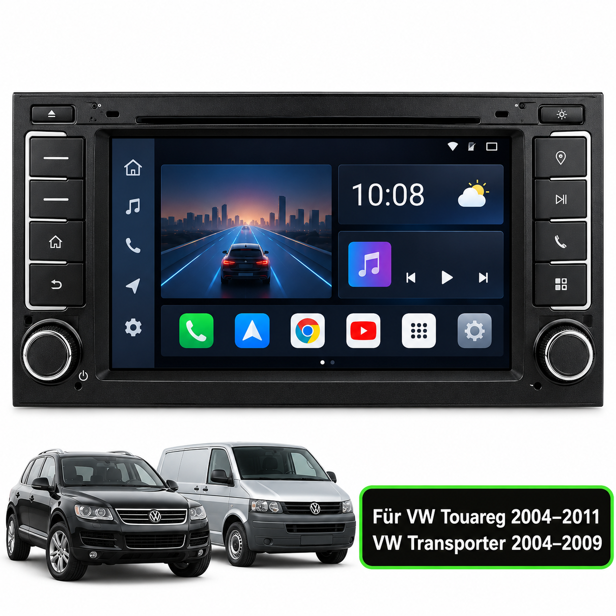 Android Autoradio für VW Volkswagen Touareg Transporter T5 Multivan Naviagtion Player Audio WIFI