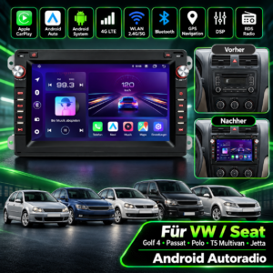 Alternative view of Android Autoradio für VW Passat B5 MK4 MK5 Golf 4 IV Polo Bora Jetta T5 SHARAN Jetta Transport T5 MULTIVAN LUPO Seat ALHAMBRA Cordoban Lego Excellent FM RDS Multimedia