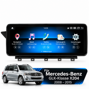 Android Autoradio 10,25/12,3 Zoll  QLED Wireless Android14 für Mercedes GLK-Klasse X204 2008-2015 Snapdragon 8GB+128GB 4G LTE WiFi Touchscreen