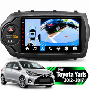 Android Autoradio für Toyota Yaris 2012-2017 9 Zoll  GPS Navigation Carplay DSP Bluetooth FM Lenkradbedienung