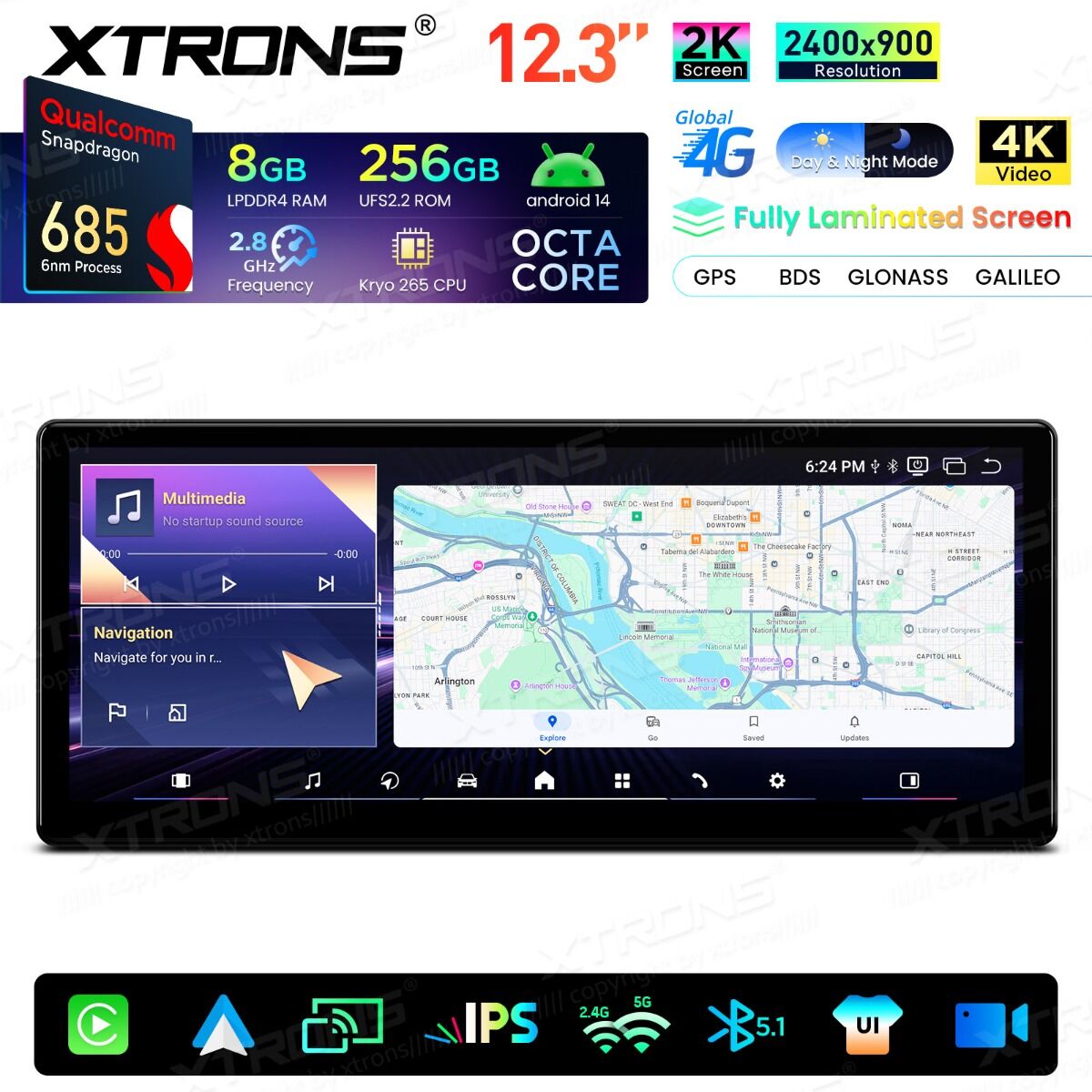 XTRONS QWBX24CCB12E92 Android Autoradio BMW 3er E90/E91/E92/E93/M3 (2004–2008) CCC-System – Bild 8