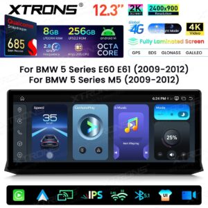 Xtrons QWBX24CCB12E60 Autoradio 12,3 Zoll BMW 5er E60/E61/M5 (2009–2012) CCC-System 8+256GB
