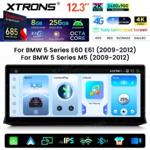 Xtrons QWBX24CCB12E60 Autoradio 12,3 Zoll BMW 5er E60/E61/M5 (2009–2012) CCC-System 8+256GB – Bild 3