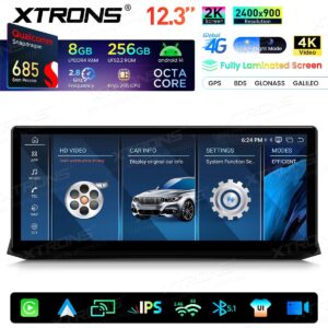 Xtrons QWBX24CCB12E60 Autoradio 12,3 Zoll BMW 5er E60/E61/M5 (2009–2012) CCC-System 8+256GB – Bild 4