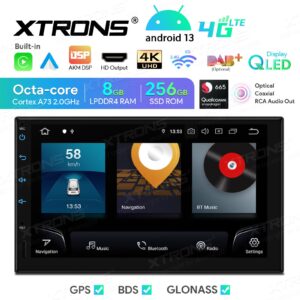 Xtrons TIQ722P Android Autoradio Doppel-DIN Universal 7" QLED ADAS Display