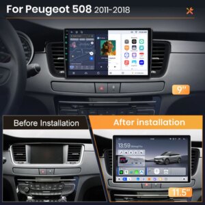 Android Autoradio für Peugeot 508  SW Citroen DS5 C5 2011-2018, kabelloses CarPlay  Android Auto, GPS-Navigation, Multimedia, Lenkradsteuerung – Bild 3