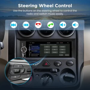 Android Autoradio Universal 1-Din  Carplay Android Auto Multimedia GPS-Navigation BT SWC FM MIC AUX USB Typ-C – Bild 5