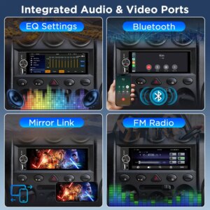 Android Autoradio Universal 1-Din  Carplay Android Auto Multimedia GPS-Navigation BT SWC FM MIC AUX USB Typ-C – Bild 4