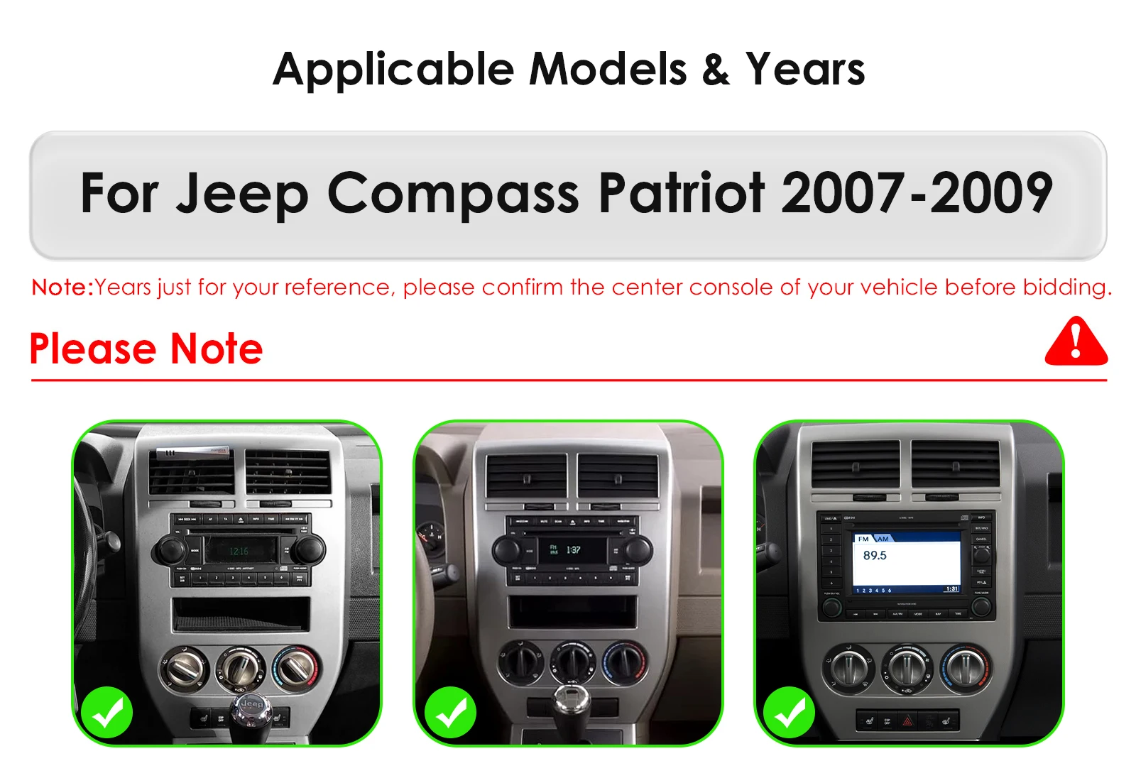 Android Autoradio für Jeep Compass Patriot 2007 - 2009 Multimedia-GPS 4G Carplay – Bild 3