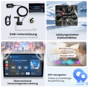 Android Autoradio für Nissan Qashqai J11 X-Trail 3 T32 2013-2017 Apple CarPlay, Multimedia- GPS-Navigation, BT, 4G, WLAN, FM, AM – Bild 4