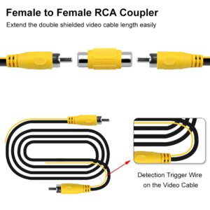 RCA-Videokabel für Monitor- und Backup-Rückfahrkamera-Verbindung, 6 m, 10 m, 15 m, 20 m, AV-Verlängerung – Bild 5