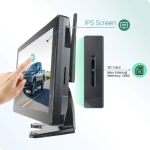 10-Zoll-AHD-Monitor, digitaler Touchscreen, DVR, Aufnahme, IR-Kamera, WiFi, 4 Kanäle, für LKW/Anhänger/Bus/Wohnmobile/SUV – Bild 2