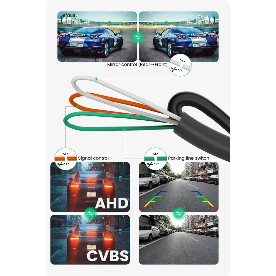 AHD 1920 x 1080P Auto-Rückfahrkamera Full HD Nachtsicht 170 ° Rückfahrkamera vorne für Fahrzeuge, C801 – Bild 5