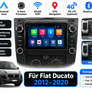 Alternative view of Android Autoradio für Fiat Ducato 2012-2020  Android Auto GPS-Navigation  RDS DSP FM