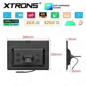Xtrons HM138A drehbares Android 16 Auto TV Kopfstützen-Monitor-Tablet, 2880x1920 QHD+, 4K UHD – Bild 13