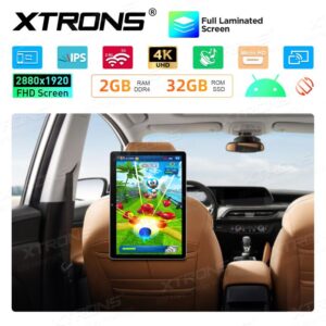 Xtrons HM138A drehbares Android 16 Auto TV Kopfstützen-Monitor-Tablet, 2880x1920 QHD+, 4K UHD – Bild 6