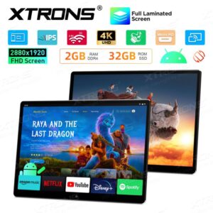 Xtrons HM138A drehbares Android 16 Auto TV Kopfstützen-Monitor-Tablet, 2880x1920 QHD+, 4K UHD – Bild 3