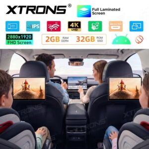 Xtrons HM138A drehbares Android 16 Auto TV Kopfstützen-Monitor-Tablet, 2880x1920 QHD+, 4K UHD – Bild 2