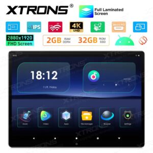 Xtrons HM138A drehbares Android 16 Auto TV Kopfstützen-Monitor-Tablet, 2880x1920 QHD+, 4K UHD