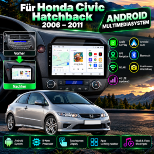 Alternative view of Android Autoradio für Honda Civic 8 2005-2011 4G 8 Core WIFI GPS Navigation Multimedia 2Din
