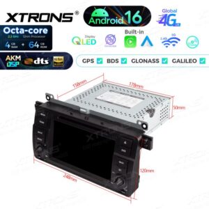 Xtrons IP7646B Android Autoradio 4/64 GB Car CD DVD Multimedia-Player, AKM DSP, 4G, Wireless CarPlay Android Auto für BMW E46 Rover 75 MG ZT – Bild 15