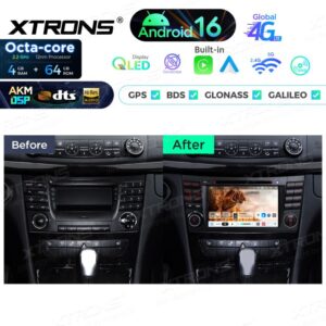 Xtrons IP76M211G Android-Auto-CD-DVD-Multimedia-Player für Mercedes-Benz E-Klasse W211 und CLS-Klasse W219 4/64 GB – Bild 4