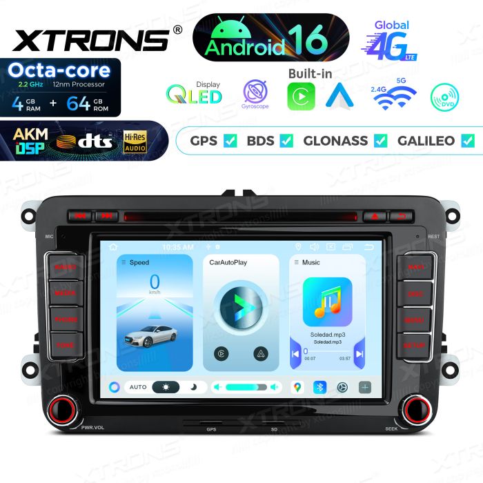 Xtrons IP76MTVG Android Autoradio mit CD- und DVD-Player für VW Golf, Passat, Skoda und SEAT, AKM DSP, 4G, kabelloses CarPlay und Android Auto – Bild 5
