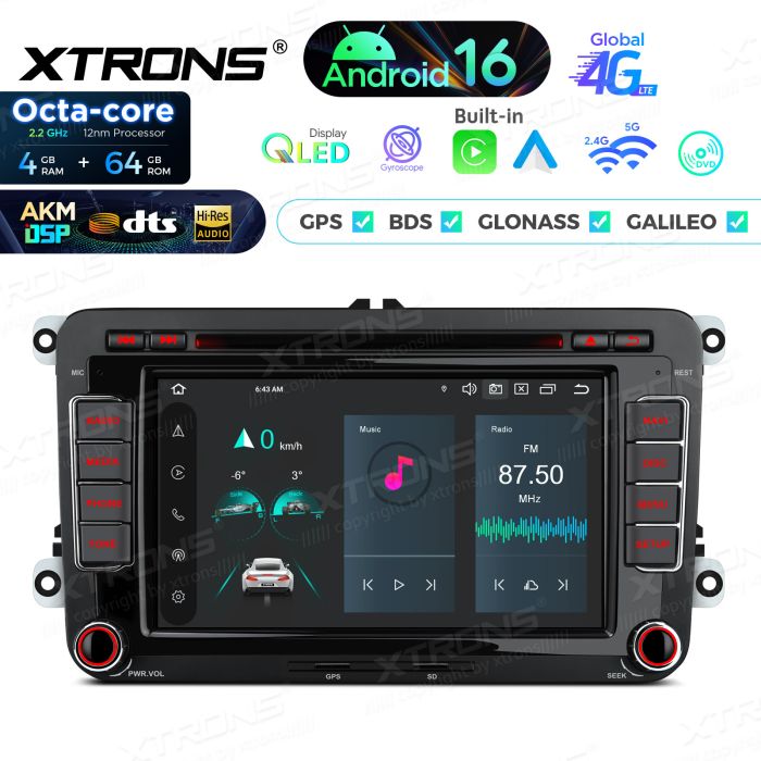 Xtrons IP76MTVG Android Autoradio mit CD- und DVD-Player für VW Golf, Passat, Skoda und SEAT, AKM DSP, 4G, kabelloses CarPlay und Android Auto – Bild 6