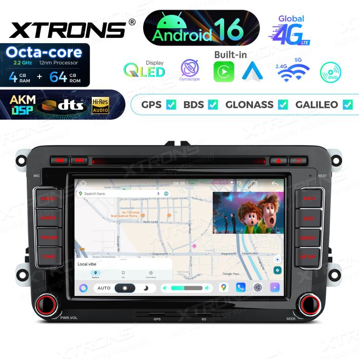 Xtrons IP76MTVG Android Autoradio mit CD- und DVD-Player für VW Golf, Passat, Skoda und SEAT, AKM DSP, 4G, kabelloses CarPlay und Android Auto – Bild 10
