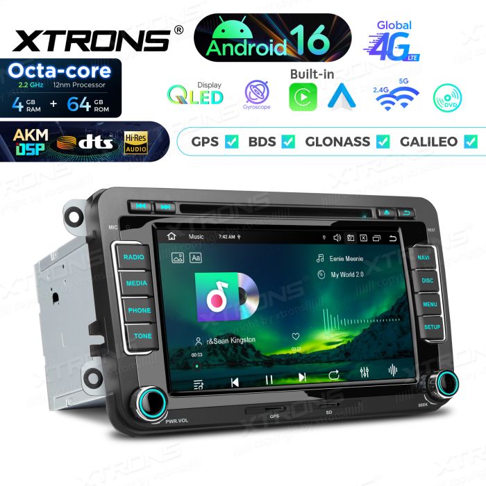 Xtrons IP76MTVG Android Autoradio mit CD- und DVD-Player für VW Golf, Passat, Skoda und SEAT, AKM DSP, 4G, kabelloses CarPlay und Android Auto – Bild 11