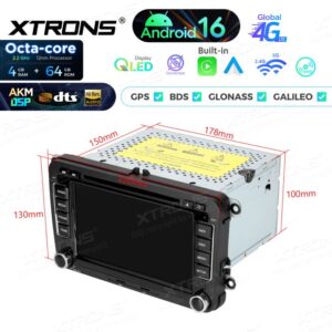 Xtrons IP76MTVG Android Autoradio mit CD- und DVD-Player für VW Golf, Passat, Skoda und SEAT, AKM DSP, 4G, kabelloses CarPlay und Android Auto – Bild 14