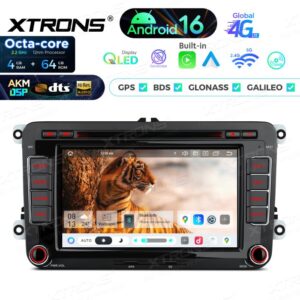Xtrons IP76MTVG Android Autoradio mit CD- und DVD-Player für VW Golf, Passat, Skoda und SEAT, AKM DSP, 4G, kabelloses CarPlay und Android Auto