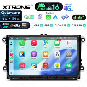 Xtrons IP96MTVDABL Android Autoradio 4/64 GB mit integriertem DAB+, AKM DSP, 4G, kabellosem CarPlay und Android Auto für VW Golf, Passat, Skoda und SEAT – Bild 8