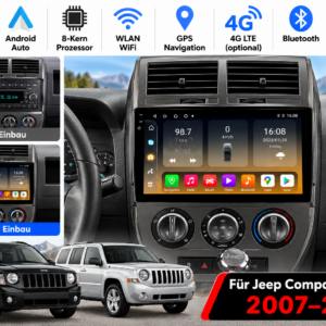 Alternative view of Android Autoradio für Jeep Compass Patriot 2007 - 2009 Multimedia-GPS 4G Carplay