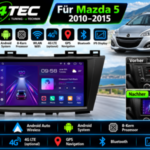 Android Autoradio für Mazda 5 2011-2015 GPS  Stereo Multimedia – Bild 2