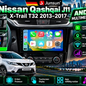 Alternative view of Android Autoradio für Nissan Qashqai J11 X-Trail 3 T32 2013-2017 Apple CarPlay, Multimedia- GPS-Navigation, BT, 4G, WLAN, FM, AM