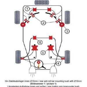 Alternative view of TA Technix PU-Buchsen Kit 14-teilig / Hinterachse mit Ø 16mm Stabi / passend für BMW 3er Serie E36 Compact / Z3 Roadster/Coupe