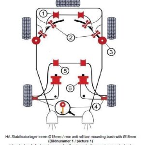 Alternative view of TA Technix PU-Buchsen Kit 20-teilig / Hinterachse mit Ø 18mm Stabi / passend für BMW Z3 Roadster/Coupe Serie E36
