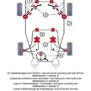 Alternative view of TA Technix PU-Buchsen Kit 32-teilig / Vorderachse+Hinterachse / Vorderachse mit Ø 23mm Stabi / Hinterachse mit Ø 14mm Stabi / passend für BMW 3er Serie E36 Compact