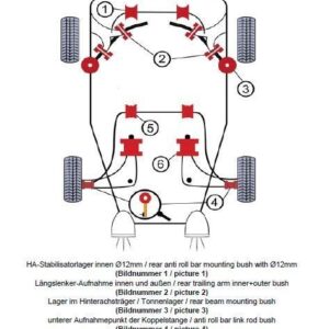 Alternative view of TA Technix PU-Buchsen Kit 32-teilig / Vorderachse+Hinterachse / Vorderachse mit Ø 25mm Stabi / Hinterachse mit Ø 12mm Stabi / passend für BMW 3er Serie E36 Compact