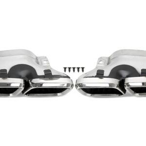 TA Technix Endrohrblende zum anschrauben "double design" in chrom/glänzend passend für Mercedes Benz C-Klasse (W205)