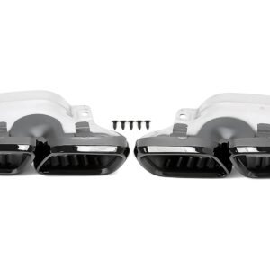 TA Technix Endrohrblende zum anschrauben "double design" in schwarz/glänzend passend für Mercedes Benz C-Klasse (W205)