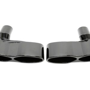 TA Technix Endrohrblende zum anschweissen "double design oval" in schwarz/glänzend passend für Mercedes Benz S-Klasse (W221)